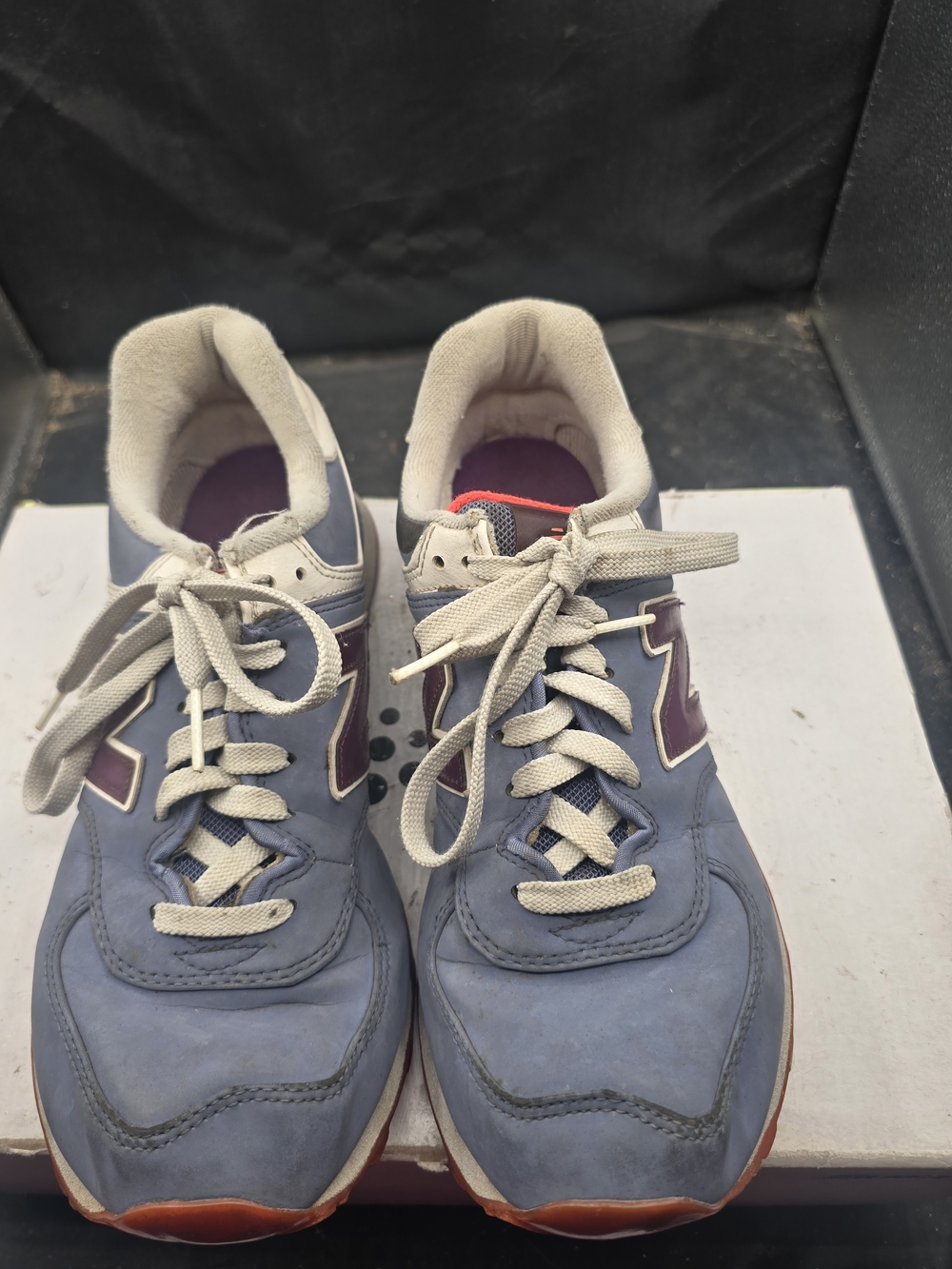 New Balance Bright Orange Knit Tongue with Purple Inner Lining